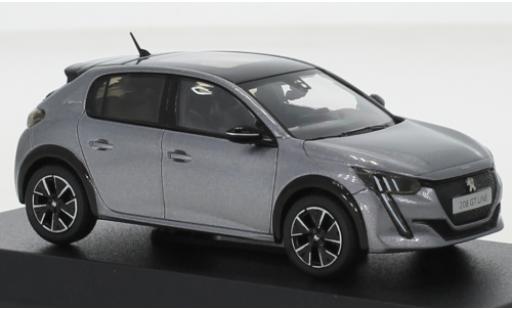 Modelauto Peugeot 208 GT Line metallic grijs/zwart 2019 1/43 Norev
