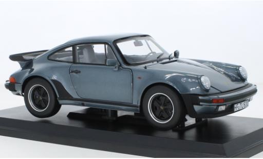 Modelauto Porsche 911 Turbo 3.3 metallic blauw 1988 1/18 Norev