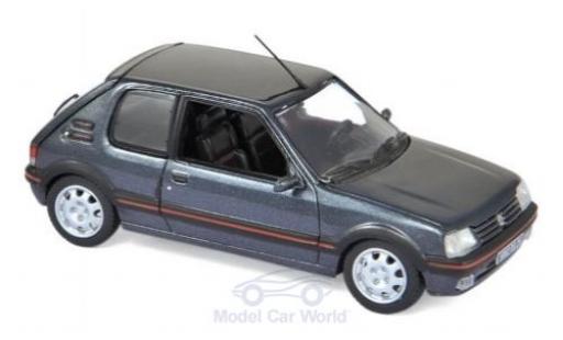 Modelauto Peugeot 205 GTI 1.9 metallic grijs 1992 1/43 Norev