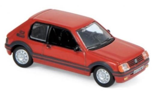 Modelauto Peugeot 205 GTI 1.9 rood 1987 1/87 Norev