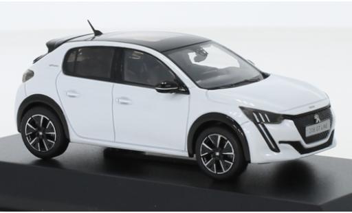 Modelauto Peugeot 208 GT Line metallic wit 2019 1/43 Norev
