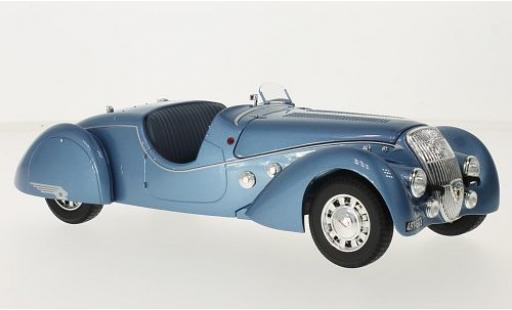 Modelauto Peugeot 302 Darl Mat - Roadster metallic blauw 1937 1/18 Norev