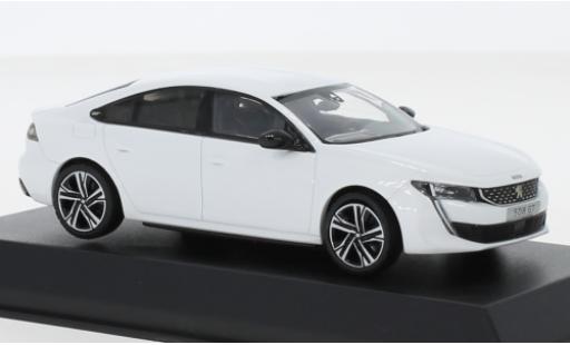 Modelauto Peugeot 508 GT metallic wit 2018 1/43 Norev