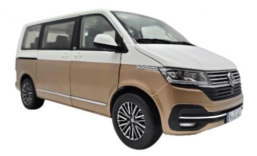 Modelauto Volkswagen T6 T6.1 .1 Multivan Generation Six wit/bronze 2019 1/18 NZG