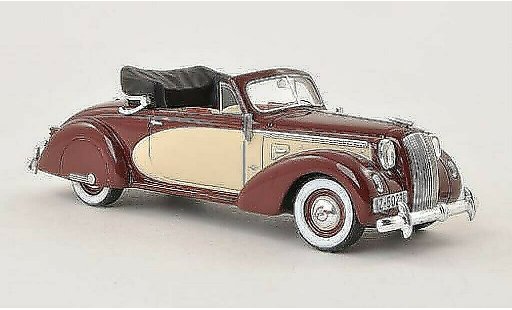 Opel Admiral Vorkrieg 1/43 Matrix Hebmuller Cabrio rood/beige 1938 modelauto