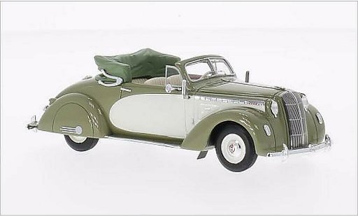 Opel Admiral Vorkrieg 1/43 Neo Hebmuller olijfgroen/beige 1938 modelauto