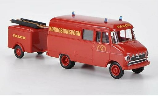 Opel Blitz Type A 1/87 Brekina bestelwagen met Anhanger Falck Korrosionsvogn modelauto