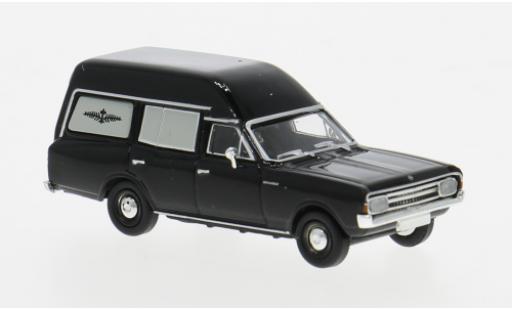Modelauto Opel Rekord C Bestattungswagen zwart 1968 1/87 Brekina