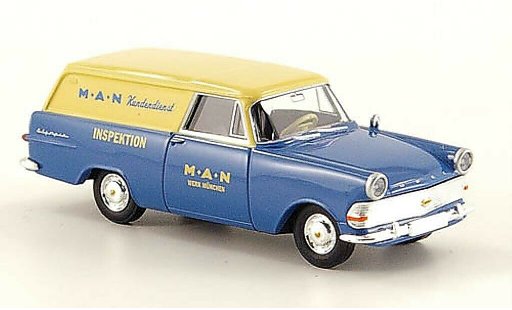 Opel Rekord P2 1/87 Brekina bestelwagen MAN Kundendienst modelauto