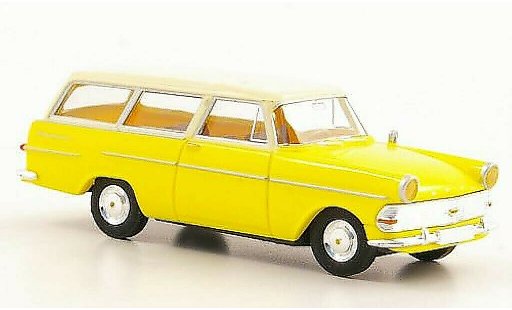 Opel Rekord P2 1/87 Brekina PII Caravan geel/beige modelauto