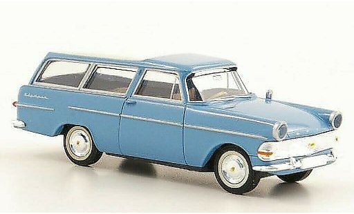 Opel Rekord P2 1/87 Brekina PII Caravan blauw/wit modelauto