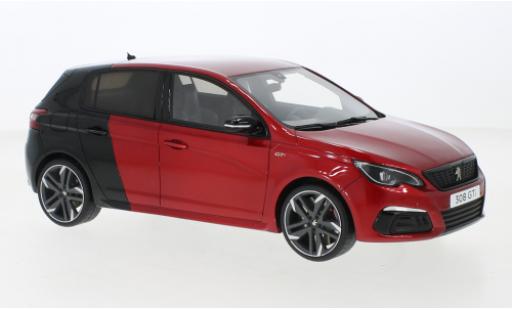 Modelauto Peugeot 308 GTI metallic rood/metallic zwart 2018 1/18 Ottomobile