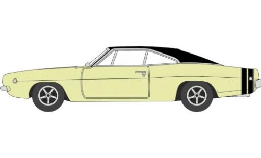 Modelauto Dodge Charger Coupe geel/zwart 1968 1/87 Oxford