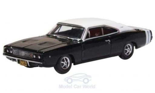 Modelauto Dodge Charger Coupe zwart/wit 1968 1/87 Oxford