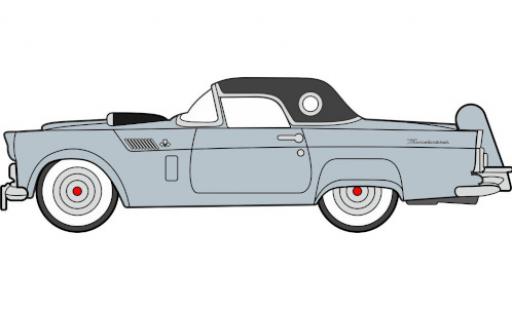 Modelauto Ford Thunderbird Two-Seater metallic grijs/zwart 1956 1/87 Oxford