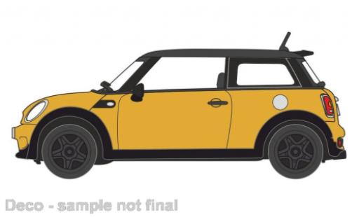 Modelauto Mini Cooper Base geel/zwart 1/76 Oxford