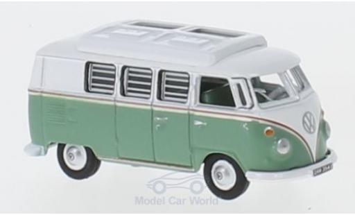 Modelauto Volkswagen T1 A Camper turquoise/wit 1/76 Oxford