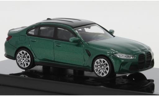 Modelauto Bmw M3 berline (G80) metallic groen/zwart 1/64 Para64