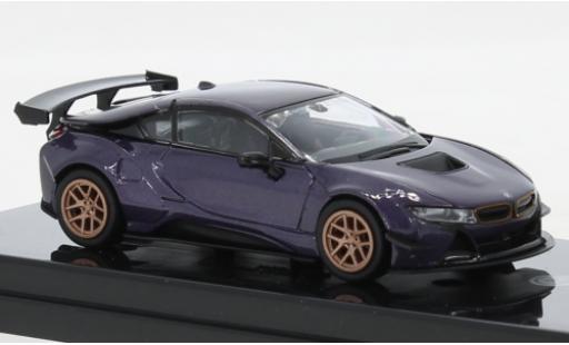 Modelauto Bmw i8 lb performance Liberty Walk metallic paars 1/64 Para64