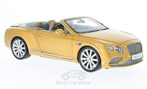 Modelauto Bentley Continental GT Convertible Cabriolet gold RHD 2016 1/18 Paragon