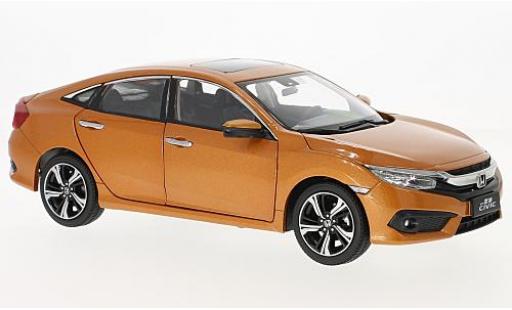 Modelauto Honda Civic Base metallic oranje 2016 1/18 Paudi