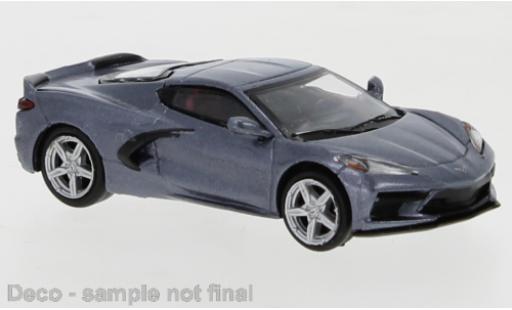 Modelauto Chevrolet Corvette Coupe C8 metallic grijs 2020 1/87 PCX87