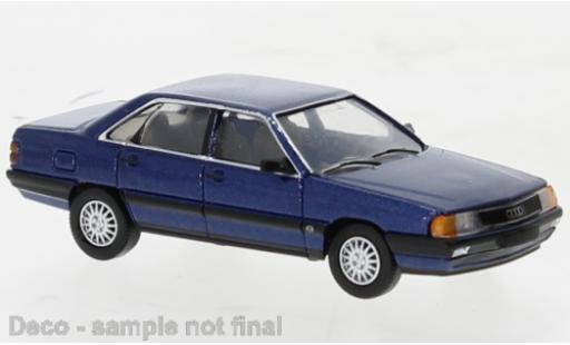 Modelauto Audi 100 berline (C3) metallic blauw 1982 1/87 PCX87