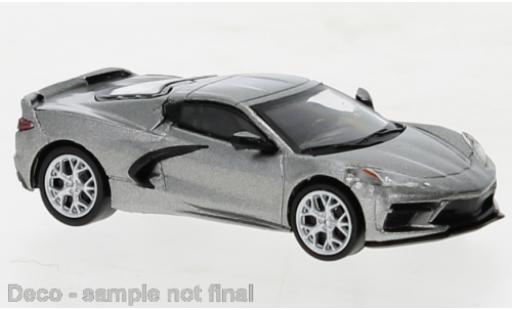 Modelauto Chevrolet Corvette Coupe C8 metallic grijs 2020 1/87 PCX87