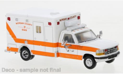 Modelauto Ford F-350 Pickup Horton Ambulance wit/oranje Morgan County 1997 1/87 PCX87