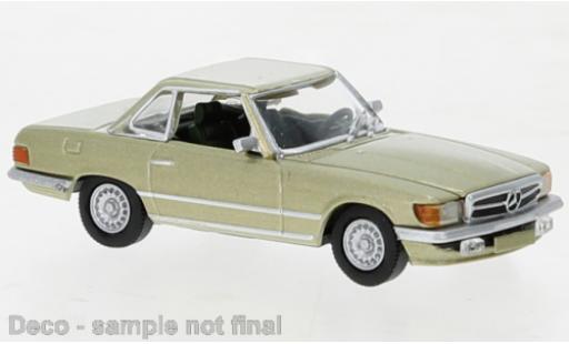 Modelauto Mercedes SL Base (R107) metallic la chaux 1971 1/87 PCX87