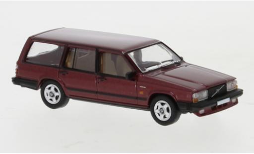 Modelauto Volvo 740 Base Stationwagen metallic rood 1985 1/87 PCX87