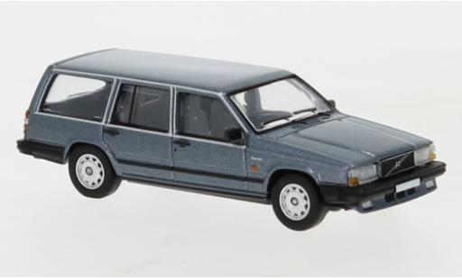 Modelauto Volvo 740 Base Stationwagen metallic blauw 1985 1/87 PCX87