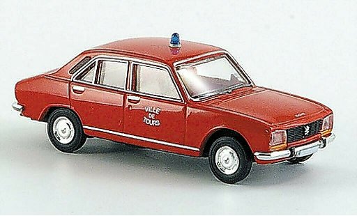 Peugeot 504 Berline 1/87 Brekina Sedan Ville de Tours Brandweer-Sedan modelauto