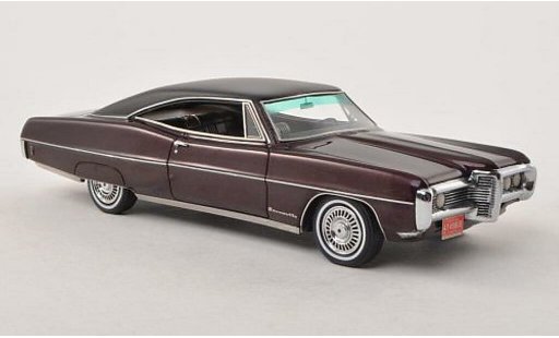 Pontiac Bonneville Hardtop 1/43 Neo Coupe rood/mat-zwart 1968 modelauto