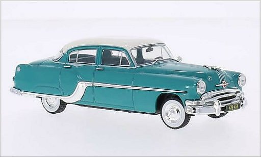 Pontiac Chieftain Base 1/43 WhiteBox turquoise/wit 1954 modelauto