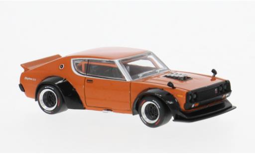 Modelauto Nissan Skyline 2000 GT-R V8 Drift oranje 1/64 Pop Race
