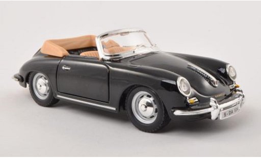 Porsche 356 B B 1/24 Burago Cabriolet zwart 1961 modelauto