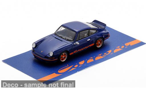Modelauto Porsche 911 RS 2.7 blauw/oranje 1973 1/64 Spark