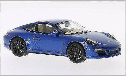 Porsche 911 GTS 1/43 Schuco Carrera 4 metallic blauw 2014 modelauto