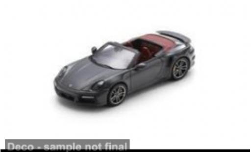 Modelauto Porsche 911 Turbo s Cabriolet antraciet 1/43 Spark
