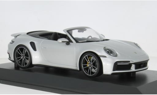 Modelauto Porsche 911 Turbo s Cabriolet grijs 2020 1/18 Minichamps