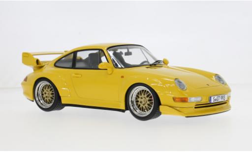 Modelauto Porsche 911 GT2 geel 1996 1/18 KK Scale