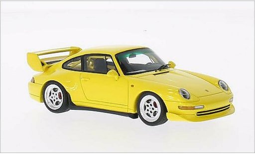 Porsche 911 Base 1/43 Spark Club Sport geel 1995 modelauto