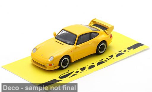 Modelauto Porsche 911 RS Clubsport geel/zwart 1995 1/64 Spark