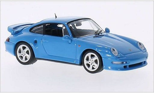 Porsche 911 Turbo S 1/43 Minichamps 3.6 blauw 1998 modelauto