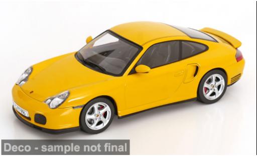 Modelauto Porsche 911 Turbo geel 2000 1/18 KK Scale