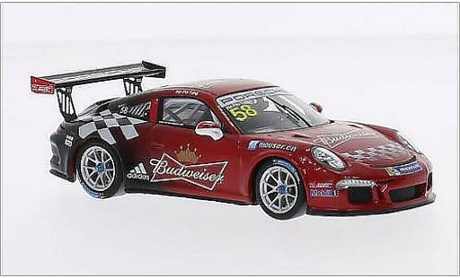 Porsche 911 GT3 CUP 1/43 Spark No.58 Team Absolute Racing Budweiser Carrera Asia 2015 modelauto