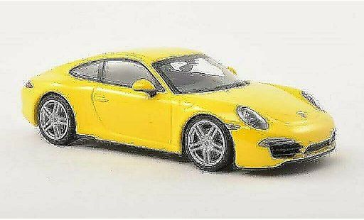 Porsche 911 Carrera 1/43 Minichamps geel 2012 modelauto