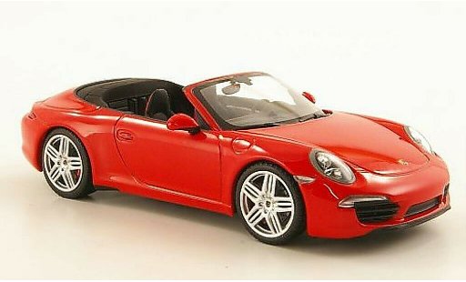 Porsche 911 Carrera 1/43 Minichamps Cabriolet rood 2011 modelauto