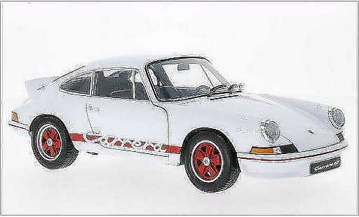Porsche 911 Carrera 1/18 Welly wit/rood 1973 modelauto